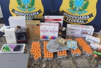 PF prende policial com carga de 'mounjaro paraguaio', perfumes e eletrônicos sem nota fiscal